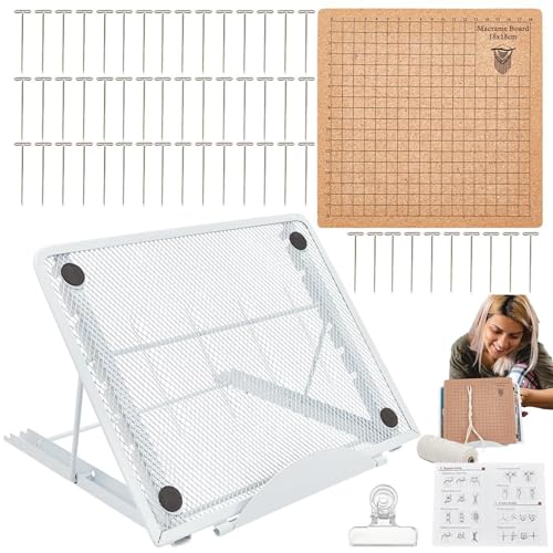 Luckxing Makramee-Brett-Set, Makramee-Zubehör - Brett zum Häkelblockieren, verstellbarer Ständer für Untersetzer, zum Befestigen und Erstellen, zum Flechten von Luckxing Makramee-Brett-Set, Makramee-Zubehör - Brett zum Häkelblockieren, verstellbarer Ständer für Untersetzer, zum Befestigen und Erstellen, zum Flechten von von Luckxing