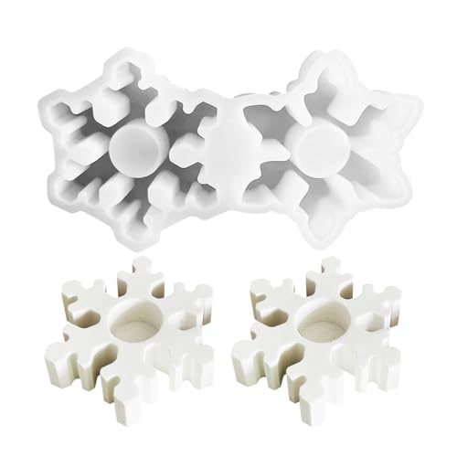 Silikon Gießform Kerzenhalter, Weihnachten Silikonformen Weihnachtskerzenhalter, Schneeflocken Gießform Kerzenhalter, Runder Stabkerzenhalter Kerzenformen, Silikon Kerzenhalter Form Für Weihnachten von Luckxing