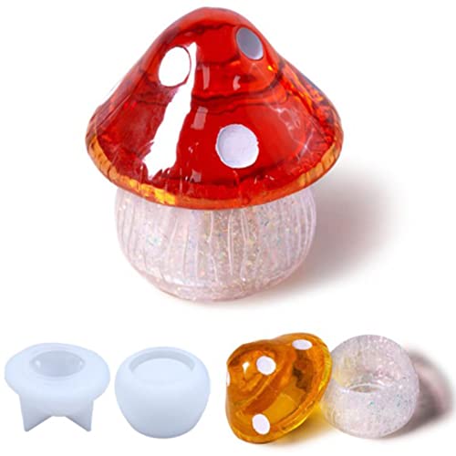 Silikonformen Epoxidharz, Pilz Vorratsdosen Gießharz Resin Forme Mit Deckel Set, Silikonformen Kunstharz Formen Für Epoxidharz Für Aufbewahrungsbehälter, Kerzenhalter, Aschenbecher, Wohnkultur Silikonformen Epoxidharz, Pilz Vorratsdosen Gießharz Resin Forme Mit Deckel Set, Silikonformen Kunstharz Formen Für Epoxidharz Für Aufbewahrungsbehälter, Kerzenhalter, Aschenbecher, Wohnkultur von Luckxing