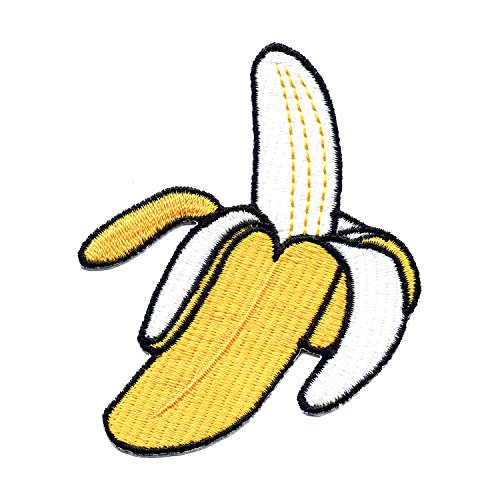 Lucky Patches, Aufnäher, Applikation, Aufbügler, Iron on Patch - Banane, Banana, Bananen Frucht - 8,5 x 6,5 cm von Lucky Patches