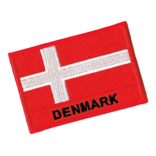 Lucky Patches, Aufnäher, Iron on Patch, Applikation, Fahne, Flagge, Wimpel - Denmark, Dänemark, Königreich Dänemark von Lucky Patches