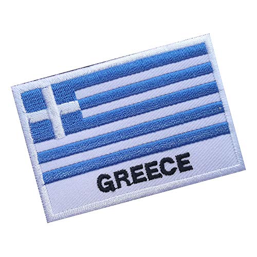 Lucky Patches, Aufnäher, Iron on Patch, Applikation, Fahne, Flagge, Wimpel - Griechenland, Greece, Hellenische Republik, 7 x 5 cm von Lucky Patches