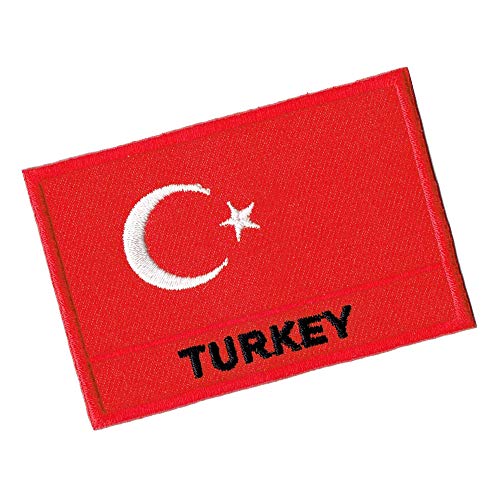 Lucky Patches, Aufnäher, Iron on Patch, Applikation, Fahne, Flagge, Wimpel - Turkey, Türkei, Republik Türkei - 7 x 5 cm von Lucky Patches