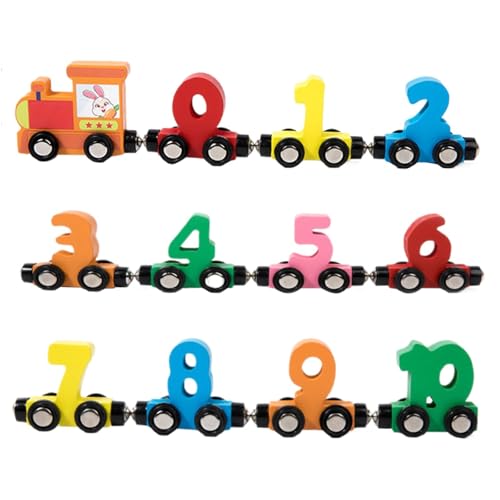 Luckywaqng Number Car Set for 2 3 Year Olds Educational Toy Cars for Toddlers Montessori Learning Toys for Boys and Girls Compatible with Motorikspielzeug (Khaki, One Size) von Luckywaqng