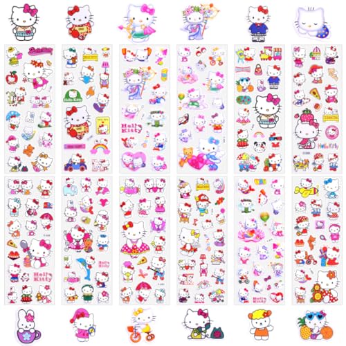 Luclay Bubble Stickers Kinder Kitty-12 Blätter 3D Puffy Stickers Anime Aufkleber Wasserdichte Cartoon Sticker Aesthetic Mädchen DIY Scrapbooking Fotoalbum Laptop Bottle Sticker Gastgeschenke Mitgebsel Luclay Bubble Stickers Kinder Kitty-12 Blätter 3D Puffy Stickers Anime Aufkleber Wasserdichte Cartoon Sticker Aesthetic Mädchen DIY Scrapbooking Fotoalbum Laptop Bottle Sticker Gastgeschenke Mitgebsel von Luclay