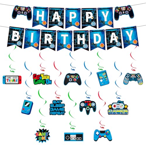 Game Geburtstagsdeko- Gamer Bunting Girlande Hängende Dekoration, Videospiel Geburtstagsparty Deko Happy Birthday Banner Deko, Geburtstag Banner Deko für Gaming Thema Kindergeburtstag Party Supplies Game Geburtstagsdeko- Gamer Bunting Girlande Hängende Dekoration, Videospiel Geburtstagsparty Deko Happy Birthday Banner Deko, Geburtstag Banner Deko für Gaming Thema Kindergeburtstag Party Supplies von Luclay