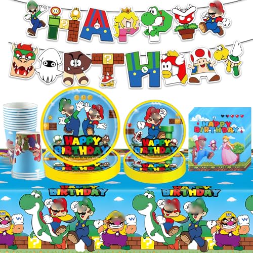 Super Bros Pappteller Kindergeburtstag Deko Junge Mädchen- Mari Geburtstag Geschirr Set Geburtstagsdeko Super Brothers Partygeschirr Tischdecke Tischdecke Banner Teller Servietten Party Supplies Deko Super Bros Pappteller Kindergeburtstag Deko Junge Mädchen- Mari Geburtstag Geschirr Set Geburtstagsdeko Super Brothers Partygeschirr Tischdecke Tischdecke Banner Teller Servietten Party Supplies Deko von Luclay