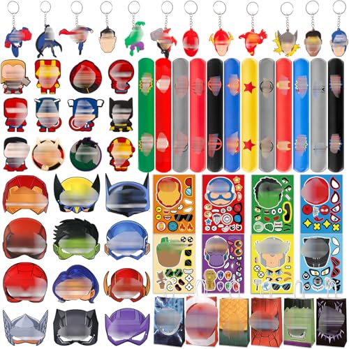 Luclay 72Pcs Super Mitgebsel Kindergeburtstag Set- Party Spielzeug Give Aways Geburtstag Deko Kinder mit Masken SchlüSselanhänger Aufkleber für Party Zubehör Geschenk Geburtstag SchüLerbelohnung Luclay 72Pcs Super Mitgebsel Kindergeburtstag Set- Party Spielzeug Give Aways Geburtstag Deko Kinder mit Masken SchlüSselanhänger Aufkleber für Party Zubehör Geschenk Geburtstag SchüLerbelohnung von Luclay
