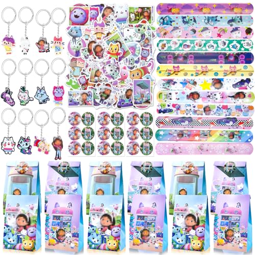 Mitgebsel Party Geschenke Mädchen- Animie Party Mitbringsel Kindergeburtstag Set Favor Spielzeug mit Schnapparmband Stickers Abzeichen Geschenktüten Aufkleber Ostergeschenke Füllstoffe für Kinder Jung von Luclay