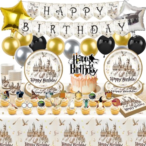 Geburtstag Party Geschirr Deko Wizard Kinder-112Pcs Ballons Pappteller Tischdecke Banner Geburtstags Birthday Cake Topper Tableware Supplies Servietten Tassen Für Kindergeburtstag Junge Mädchen Geburtstag Party Geschirr Deko Wizard Kinder-112Pcs Ballons Pappteller Tischdecke Banner Geburtstags Birthday Cake Topper Tableware Supplies Servietten Tassen Für Kindergeburtstag Junge Mädchen von Luclay