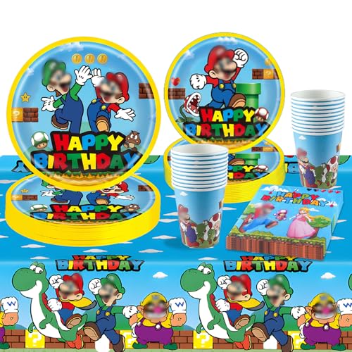 Super Bros Pappteller Kindergeburtstag Party Deko- Mari Geburtstag Geschirr Set Geburtstagsdeko Super Brothers Partygeschirr Tischdecke Pappteller Tischdecke Teller Servietten Tassen Party Supplies Super Bros Pappteller Kindergeburtstag Party Deko- Mari Geburtstag Geschirr Set Geburtstagsdeko Super Brothers Partygeschirr Tischdecke Pappteller Tischdecke Teller Servietten Tassen Party Supplies von Luclay