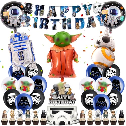 Luftballons Star Krieg Geburtstag Deko Jungen- Sterne Wars Geburtstagsdeko Yod Ballon Deko Kindergeburtstag Girlande Tortendeko Roboter Folienballons Happy Birthday Banner für Party Supplies Deko Luftballons Star Krieg Geburtstag Deko Jungen- Sterne Wars Geburtstagsdeko Yod Ballon Deko Kindergeburtstag Girlande Tortendeko Roboter Folienballons Happy Birthday Banner für Party Supplies Deko von Luclay