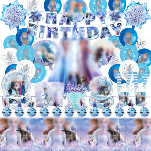 Pappteller Kindergeburtstag Deko Mädchen- Ice Geburtstagsdeko Partygeschirr Set, prinzessin Geburtstag Geschirr Tischdeko, Luftballons, Teller, Servietten, Banner für Kinder Baby partys Supplies Pappteller Kindergeburtstag Deko Mädchen- Ice Geburtstagsdeko Partygeschirr Set, prinzessin Geburtstag Geschirr Tischdeko, Luftballons, Teller, Servietten, Banner für Kinder Baby partys Supplies von Luclay