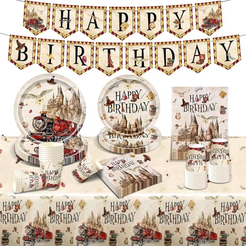 Partygeschirr Geburtstag Deko Wizard Kinder-52Pcs Hary Pappteller Tischdecke Banner Kindergeburtstag Junge Mädchen Geburtstags Geschirr Birthday Party Tableware Supplies Kit Teller Servietten Tassen Partygeschirr Geburtstag Deko Wizard Kinder-52Pcs Hary Pappteller Tischdecke Banner Kindergeburtstag Junge Mädchen Geburtstags Geschirr Birthday Party Tableware Supplies Kit Teller Servietten Tassen von Luclay