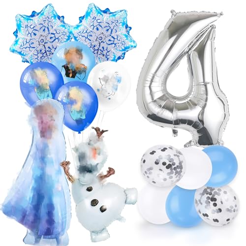Schneeflocken Luftballons Geburtstag Deko 4 Jahre Mädchen- ELs Prinzessin Geburtstagsdeko 4 Jahr Princess Ballon Deko 4. Geburtstag Happy Birthday Folienballons für Kindergeburtstag Party Ballons Deko Schneeflocken Luftballons Geburtstag Deko 4 Jahre Mädchen- ELs Prinzessin Geburtstagsdeko 4 Jahr Princess Ballon Deko 4. Geburtstag Happy Birthday Folienballons für Kindergeburtstag Party Ballons Deko von Luclay