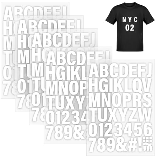 5 Blatt weiße Buchstaben und Zahlen zum Aufbügeln für Stoff, 245 Stück Wärmeübertragungsbuchstaben 5,1 cm zum Aufbügeln auf Vinyl-Buchstaben mit PU A bis Z, und 0-9 Aufbügeln Zahlen für DIY Druck 5 Blatt weiße Buchstaben und Zahlen zum Aufbügeln für Stoff, 245 Stück Wärmeübertragungsbuchstaben 5,1 cm zum Aufbügeln auf Vinyl-Buchstaben mit PU A bis Z, und 0-9 Aufbügeln Zahlen für DIY Druck von Lucomb