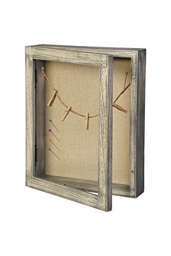 LucroTo Holz 3D-Bilderrahmen zum Befüllen Grau (20,3 x 25,4 x 5,7 cm) I Vielseitige Verwendung als Geldgeschenk oder Hochzeitsgeschenk incl. Accessoires von LucroTo