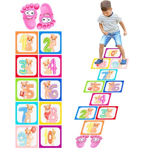 Funny Number Floor Sticker Wall Decals, Hopscotch Game Wall Sticker for Room Bedroom Classroom, Peel and Stick Floor Tile for Playroom Decor (TFZ-02) von Lucxhcky