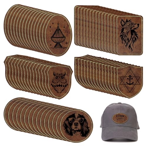 Leder-Patches für Hüte, blanko, Retro, braun, Kunstleder, personalisierbar, für Hüte, Kleidung und Taschen, Bastelarbeiten, 100 Stück von Lucxhcky