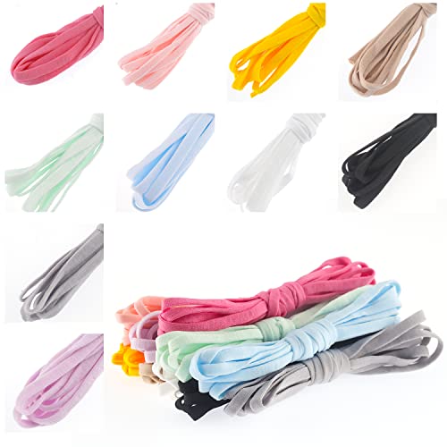 Lucywey 10 Farben Gummibänder, Bunt Nähen Gummiband, 5mm x 2m Elastisches Gummiband, Flach Gummibänder für DIY Handwerk Kleidung Nähzubehör Kleiderrock Taillenband von Lucywey