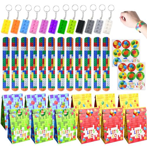 12 Sätze Bausteinparty Geburtstag Mitgebsel, Party Gastgeschenke Kinder, Baustein Schlüsselanhänger, Geschenktüte mit Bausteinmuster, Aufkleber, Pat Ring Mitbringsel Kindergeburtstag Gastgeschenke 12 Sätze Bausteinparty Geburtstag Mitgebsel, Party Gastgeschenke Kinder, Baustein Schlüsselanhänger, Geschenktüte mit Bausteinmuster, Aufkleber, Pat Ring Mitbringsel Kindergeburtstag Gastgeschenke von Lucywey
