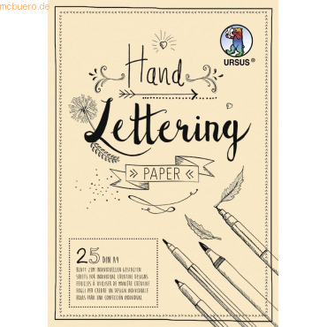 10 x Ludwig Bähr Handlettering Paper 210g/qm A4 25 Blatt creme von Ludwig Bähr