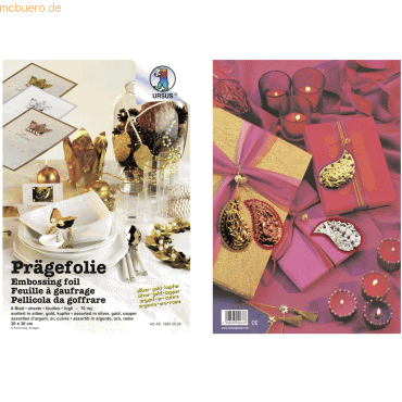 10 x Ludwig Bähr Prägefolie 70my 20x30cm VE=6 Blatt 3 Farben sortiert 10 x Ludwig Bähr Prägefolie 70my 20x30cm VE=6 Blatt 3 Farben sortiert von Ludwig Bähr