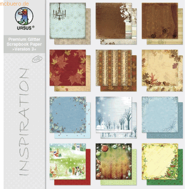 2 x Ludwig Bähr Scrapbook Paper premium Glitter Block 30,5x30,5cm Vers von Ludwig Bähr