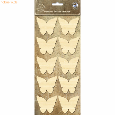 5 x Ludwig Bähr Bambus Sticker natur Schmetterling von Ludwig Bähr