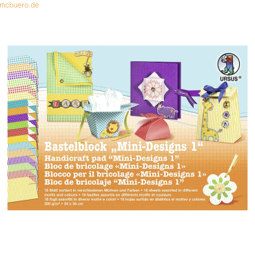 5 x Ludwig Bähr Bastelblock Mini Designs 1 300g/qm 24x34cm VE=18 Blatt 5 x Ludwig Bähr Bastelblock Mini Designs 1 300g/qm 24x34cm VE=18 Blatt von Ludwig Bähr