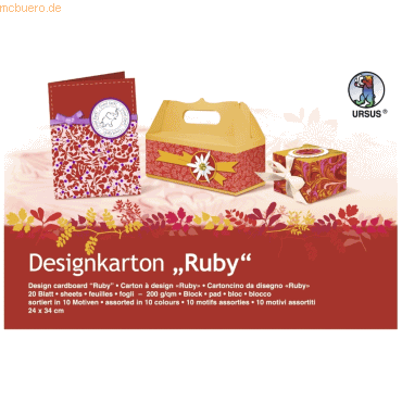 5 x Ludwig Bähr Designkarton Block Ruby 200g/qm 24x34cm VE=20 Blatt so 5 x Ludwig Bähr Designkarton Block Ruby 200g/qm 24x34cm VE=20 Blatt so von Ludwig Bähr