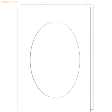 5 x Ludwig Bähr Passepartoutkarten A6 oval VE=25 Stück weiß von Ludwig Bähr