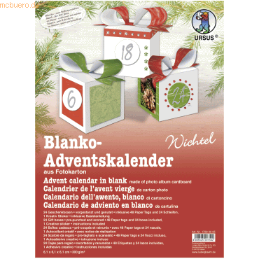 Ludwig Bähr Adventskalender-Set Geschenkboxen blanko Wichtel 6,1x6,1x6 von Ludwig Bähr