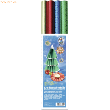 Ludwig Bähr Alu-Sternchenfolie Polypackung 30x50cm VE=4 Rollen 4 Farbe Ludwig Bähr Alu-Sternchenfolie Polypackung 30x50cm VE=4 Rollen 4 Farbe von Ludwig Bähr