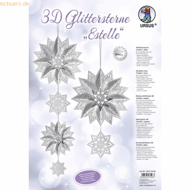Ludwig Bähr Bastelset 3D Glittersterne 'Estelle' silber Ludwig Bähr Bastelset 3D Glittersterne 'Estelle' silber von Ludwig Bähr