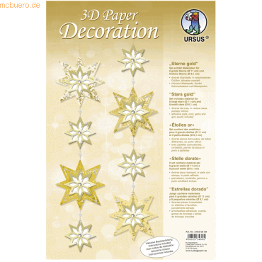 Ludwig Bähr Bastelset 3D Paper Decoration Sterne gold Ludwig Bähr Bastelset 3D Paper Decoration Sterne gold von Ludwig Bähr