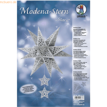 Ludwig Bähr Bastelset Modena-Stern Stars 230g/qm A4 silber von Ludwig Bähr