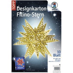 Ludwig Bähr Designkarton Filino-Stern Starlight 200g/qm 21x29,7cm gold von Ludwig Bähr