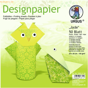Ludwig Bähr Desinpapier Faltblätter 'Jade' 100g/qm 20x20cm VE=50 Blatt von Ludwig Bähr