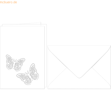 Ludwig Bähr Doppelkarte A6 gelasert + Kuvert VE=5 Sets Schmetterlinge von Ludwig Bähr