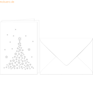 Ludwig Bähr Doppelkarte A6 gelasert + Kuvert VE=5 Sets Tannenbaum weiß von Ludwig Bähr