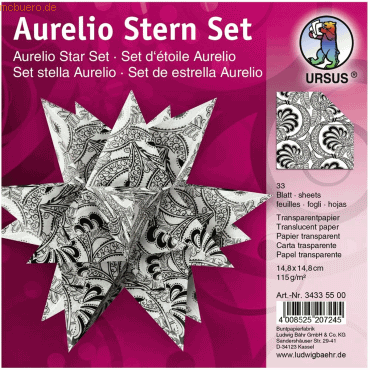 Ludwig Bähr Faltblätter Aurelio Stern Black & White Fächer 115g/qm 14, Ludwig Bähr Faltblätter Aurelio Stern Black & White Fächer 115g/qm 14, von Ludwig Bähr