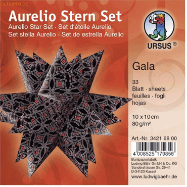 Ludwig Bähr Faltblätter Aurelio Stern Gala 80g/qm 10x10cm schwarz/rosa von Ludwig Bähr