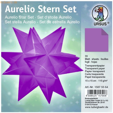 Ludwig Bähr Faltblätter Aurelio Stern Transparentpapier 115g/qm 15x15c Ludwig Bähr Faltblätter Aurelio Stern Transparentpapier 115g/qm 15x15c von Ludwig Bähr