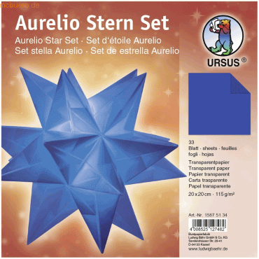 Ludwig Bähr Faltblätter Aurelio Stern Transparentpapier 115g/qm 20x20c Ludwig Bähr Faltblätter Aurelio Stern Transparentpapier 115g/qm 20x20c von Ludwig Bähr