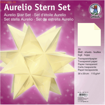 Ludwig Bähr Faltblätter Aurelio Stern Transparentpapier 115g/qm 30x30c Ludwig Bähr Faltblätter Aurelio Stern Transparentpapier 115g/qm 30x30c von Ludwig Bähr