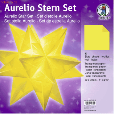 Ludwig Bähr Faltblätter Aurelio Stern Transparentpapier 115g/qm 30x30c Ludwig Bähr Faltblätter Aurelio Stern Transparentpapier 115g/qm 30x30c von Ludwig Bähr
