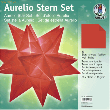 Ludwig Bähr Faltblätter Aurelio Stern Transparentpapier 115g/qm 30x30c Ludwig Bähr Faltblätter Aurelio Stern Transparentpapier 115g/qm 30x30c von Ludwig Bähr
