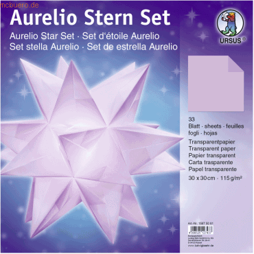Ludwig Bähr Faltblätter Aurelio Stern Transparentpapier 115g/qm 30x30c Ludwig Bähr Faltblätter Aurelio Stern Transparentpapier 115g/qm 30x30c von Ludwig Bähr