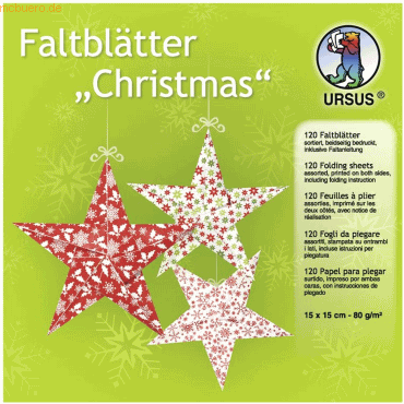 Ludwig Bähr Faltblätter Christmas 80g/qm 15x15cm VE=120 Blatt 10 Motiv von Ludwig Bähr